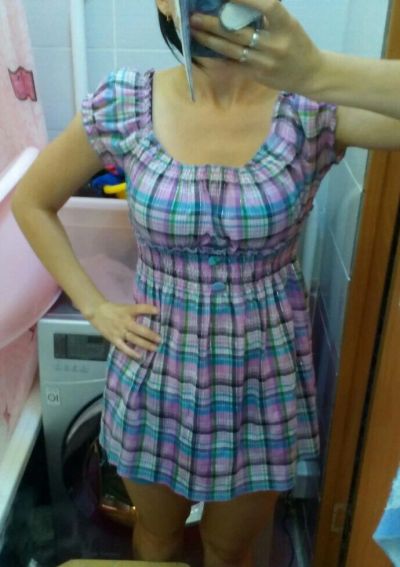 Лот: 8093407. Фото: 1. Милая туничка в клеточку. Футболки, топы и майки