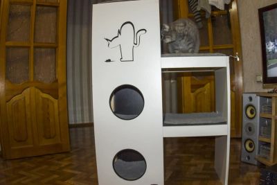 Лот: 8443485. Фото: 1. Домик для кошки + когтеточка с... Домики, переноски, клетки, когтеточки
