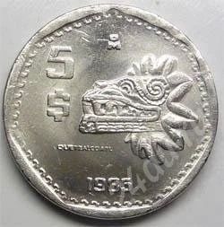 Лот: 352527. Фото: 1. Мексика. 5 песо 1985г. На гурте... Америка
