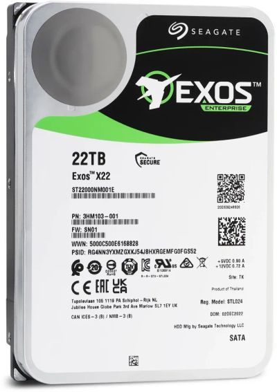 Лот: 25610489. Фото: 1. Жесткий диск seagate 22tb exos. Жёсткие диски (HDD)