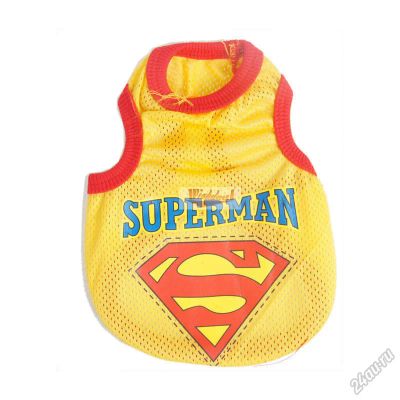 Лот: 5740502. Фото: 1. Майка Superman, размер L. цвет... Ошейники, одежда, конное снаряжение