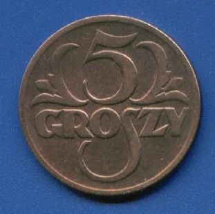 Лот: 9574891. Фото: 1. Польша 5 грошей 1928 (341). Европа