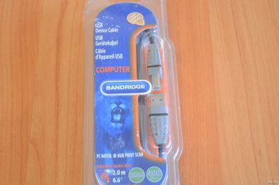 Лот: 13232853. Фото: 1. Кабель USB 2.0 AM-BM 2m Bandridge. Шлейфы, кабели, переходники