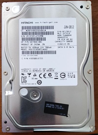 Лот: 14120654. Фото: 1. Жесткий диск 3.5" Hitachi HGST... Жёсткие диски (HDD)