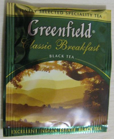 Лот: 4346507. Фото: 1. пакетик чёрного чая Greenfield... Чай, кофе, какао