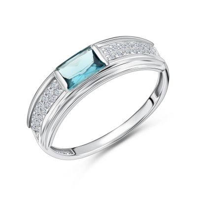 Лот: 23879424. Фото: 1. Серебряное кольцо с фианитами. Кольца, перстни