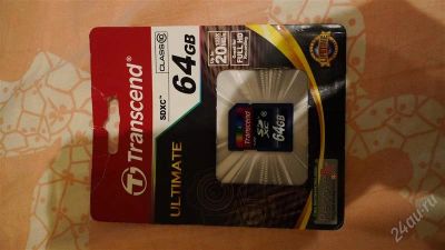 Лот: 1524593. Фото: 1. Карта памяти SDXC 64 Gb Transcend... Карты памяти