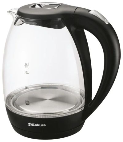 Лот: 8891766. Фото: 1. Чайник Sakura SA-2706BK (1.7 л... Чайники, кофемашины, кулеры