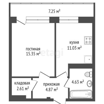 Лот: 25284635. Фото: 1. 1-комн. квартира , Красноярск... Квартиры, студии