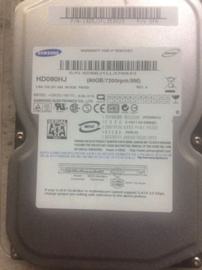 Лот: 10119256. Фото: 1. HDD Samsung 80 gb. Жёсткие диски (HDD)