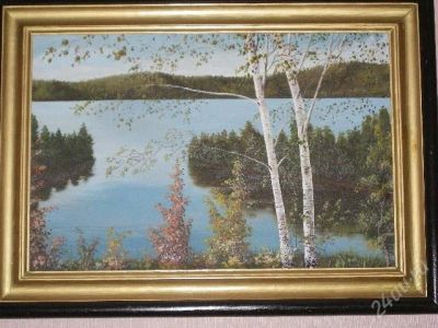 Лот: 2190353. Фото: 1. картина осенняя,масло,холст. Произведения