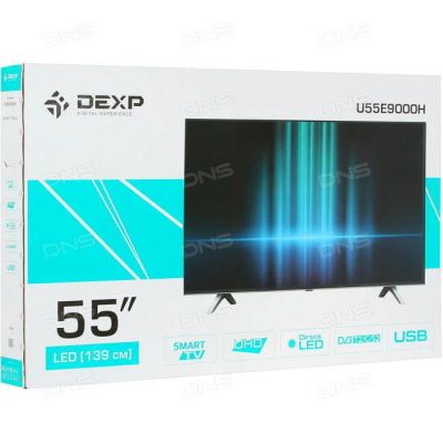 Лот: 15913045. Фото: 1. 55" 4k DEXP U55E9000H 3 года гарантии. Телевизоры