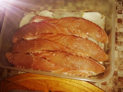 Лот: 20963485. Фото: 1. рыба кета кусочки. Икра, рыба, морепродукты