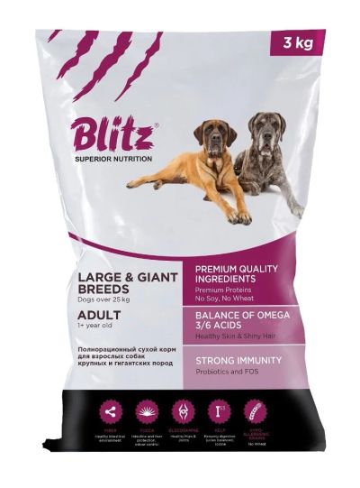 Лот: 11991585. Фото: 1. BLITZ adult giant and large breeds... Корма