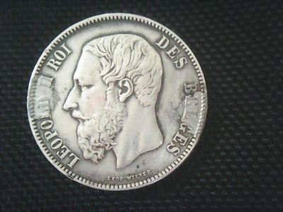 Лот: 14734148. Фото: 1. Бельгия 1870. 5 франков. Леопольд... Европа