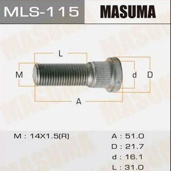 Лот: 11233859. Фото: 1. Шпилька для грузовика Masuma OEM... Ходовая, подвеска, рулевое управление