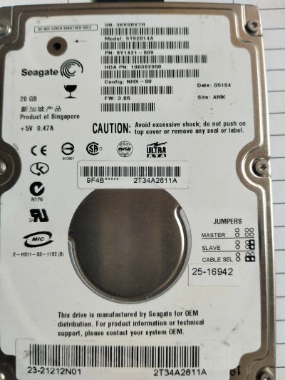 Лот: 24932642. Фото: 1. винчестер Seagate, не исправный. Жёсткие диски (HDD)
