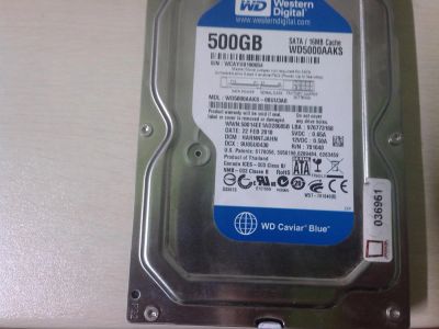 Лот: 4605904. Фото: 1. Жесткий диск 3,5" WD5000AAKS 500Gb... Жёсткие диски (HDD)