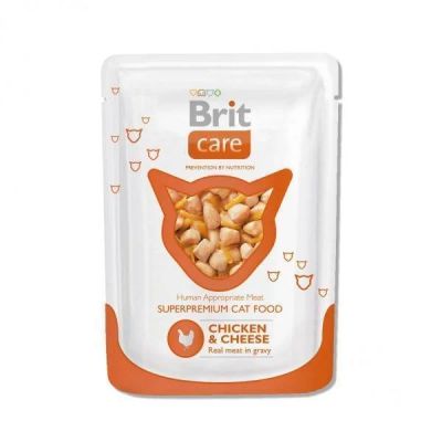 Лот: 15055737. Фото: 1. Brit (Брит) Курица Сыр 80гр пауч... Корма