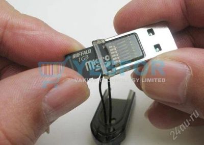Лот: 1146242. Фото: 1. Адаптер для miniSD в USB. Карты памяти