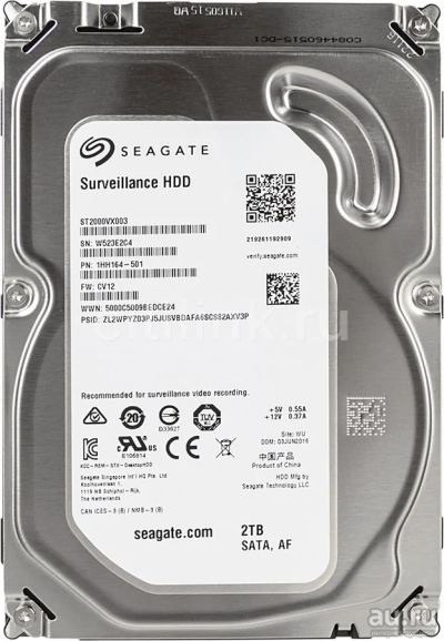 Лот: 17182340. Фото: 1. Жесткий диск seagate survillance... Жёсткие диски (HDD)