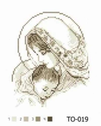 Лот: 5159722. Фото: 1. Мария с младенцем - 3. Заготовка... Вышивание