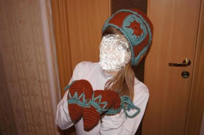 Лот: 3497187. Фото: 1. К-т; Шапка+варежки. Головные уборы