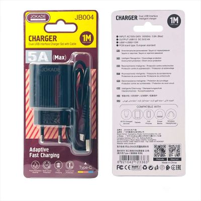 Лот: 22145019. Фото: 1. СЗУ JOKADE JB004 2*USB + TYPE-C... Зарядные устройства, блоки питания, адаптеры сетевые для смартфонов