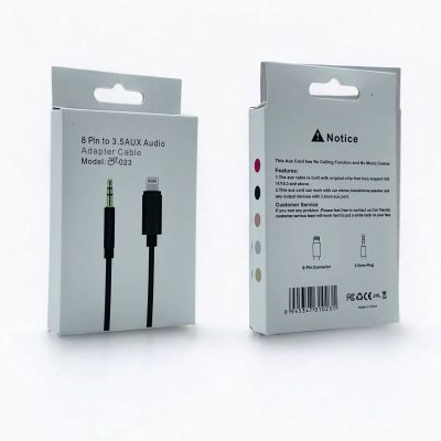 Лот: 25795123. Фото: 1. Кабель LIGHTNING->AUX Black. Шнуры, кабели, разъёмы