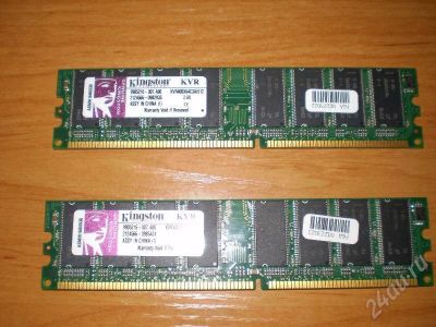 Лот: 206394. Фото: 1. ОЗУ Kingston 2*512mb pc3200. Оперативная память