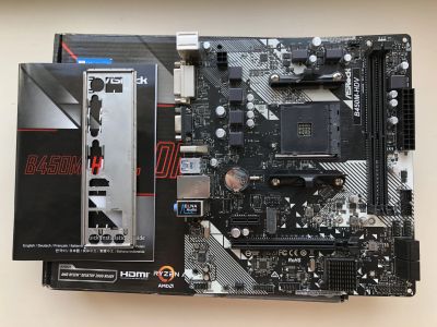 Лот: 25384688. Фото: 1. MB ASRock B450M-HDV r.4.0 (AMD... Материнские платы