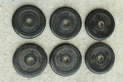 Лот: 17649967. Фото: 1. Блины barbell, обрезиненые, 5кг. Штанги, блины