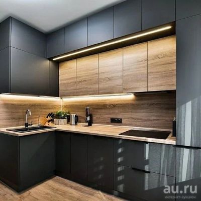 Лот: 15402328. Фото: 1. Кухня 3м прямая Серый Кухонный... Кухонные гарнитуры