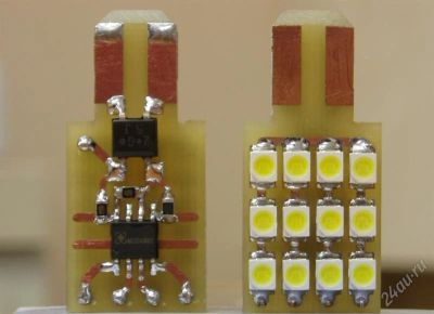 Лот: 2613501. Фото: 1. Светодиодная лампа 12led T10. Детали тюнинга
