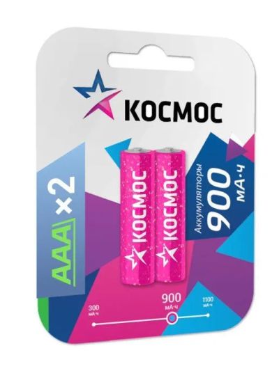 Лот: 22147450. Фото: 1. AKK КОСМОС R03 AAA Hi-MH (900mAh... Батарейки, аккумуляторы, элементы питания