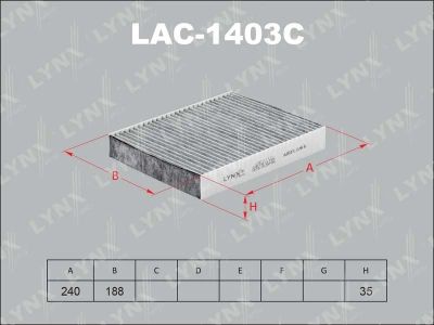 Лот: 13357045. Фото: 1. Lynx LAC-1403C Салонный фильтр. Расходные материалы