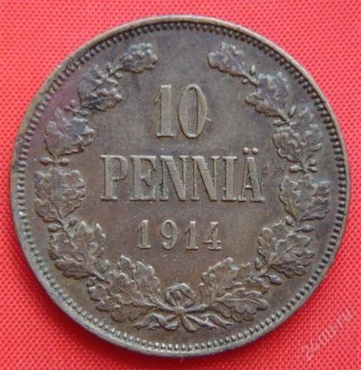 Лот: 1530150. Фото: 1. (№42) 10 пенни 1914 (Великое княжество... Россия до 1917 года