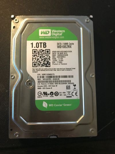 Лот: 13342290. Фото: 1. Б/у 1TB HDD SATA3 WD Green (64GB... Жёсткие диски (HDD)