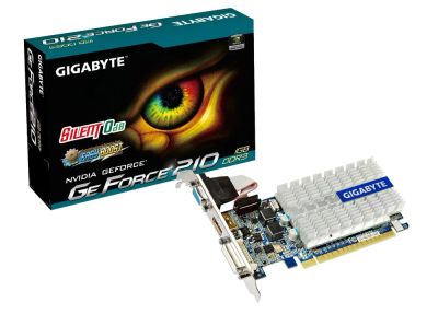 Лот: 5513599. Фото: 1. Видеокарта Gigabyte GeForce GT210... Видеокарты