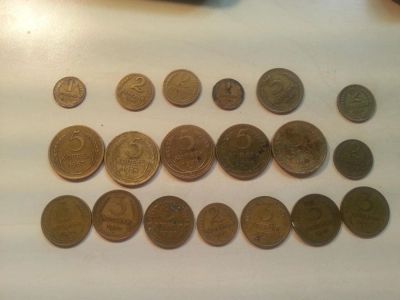 Лот: 5237985. Фото: 1. 19 монет номиналом 1,2,3,5 копеек... Россия и СССР 1917-1991 года