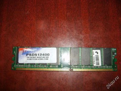 Лот: 2110239. Фото: 1. DDR1 512Mb Patriot PC3200 (рабочая... Оперативная память