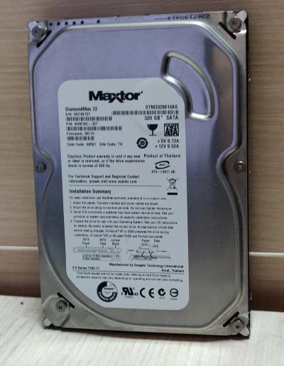 Лот: 18894120. Фото: 1. HDD для компьютера 320 Гб, Sata... Жёсткие диски (HDD)