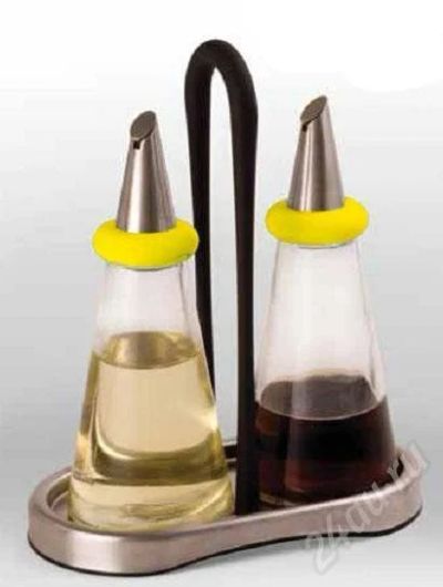 Лот: 312757. Фото: 1. Набор масло/уксус Cone shape Зеленый... Столовые приборы, ножи