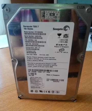 Лот: 6935292. Фото: 1. HDD 160 Gb IDE Seagate Barracuda... Жёсткие диски (HDD)