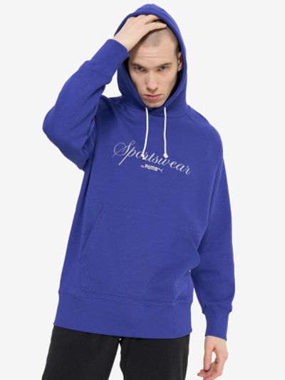 Лот: 23995780. Фото: 1. Худи мужское PUMA Classics+, Синий. Другое (спортивная одежда)