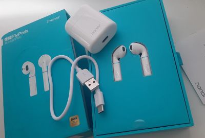 Лот: 19886655. Фото: 1. Honor Flypods Беспроводные наушники. Наушники, гарнитуры