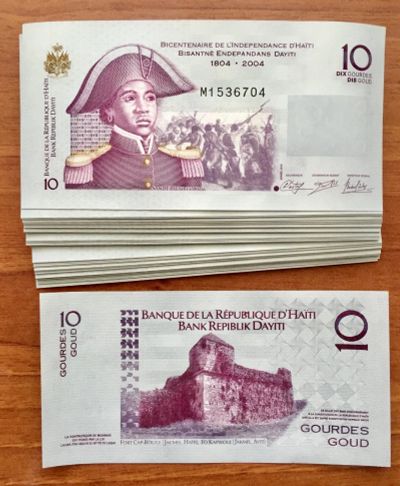 Лот: 17231970. Фото: 1. Гаити 10 гурдэ 2004г = ПРЕСС. Америка