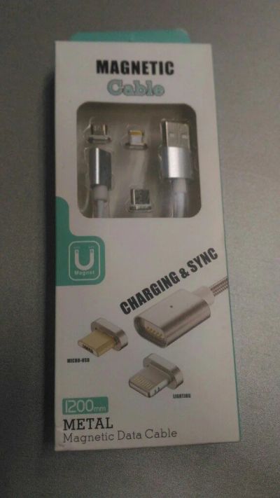 Лот: 10771749. Фото: 1. Универсальный магнитный USB кабель... Дата-кабели, переходники