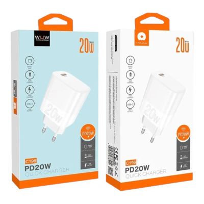 Лот: 25795129. Фото: 1. СЗУ WUW C196 USB-C QC3.0/PD 3A... Зарядные устройства, блоки питания, адаптеры сетевые для смартфонов