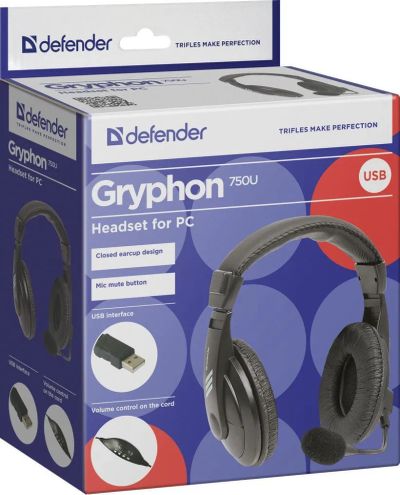 Лот: 22146075. Фото: 1. ГАРНИТУРА СТЕРЕО DEFENDER HN-750U... Наушники, гарнитуры
